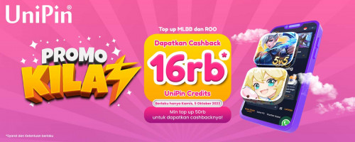 Pejuang Hemat Merapat di PROMO KILAT Top Up MLBB dan ROO Dapatkan Cashback 16rb UniPin Credits!
